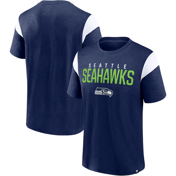 Men's Seattle Seahawks Navy/White Home Stretch Team T-Shirt